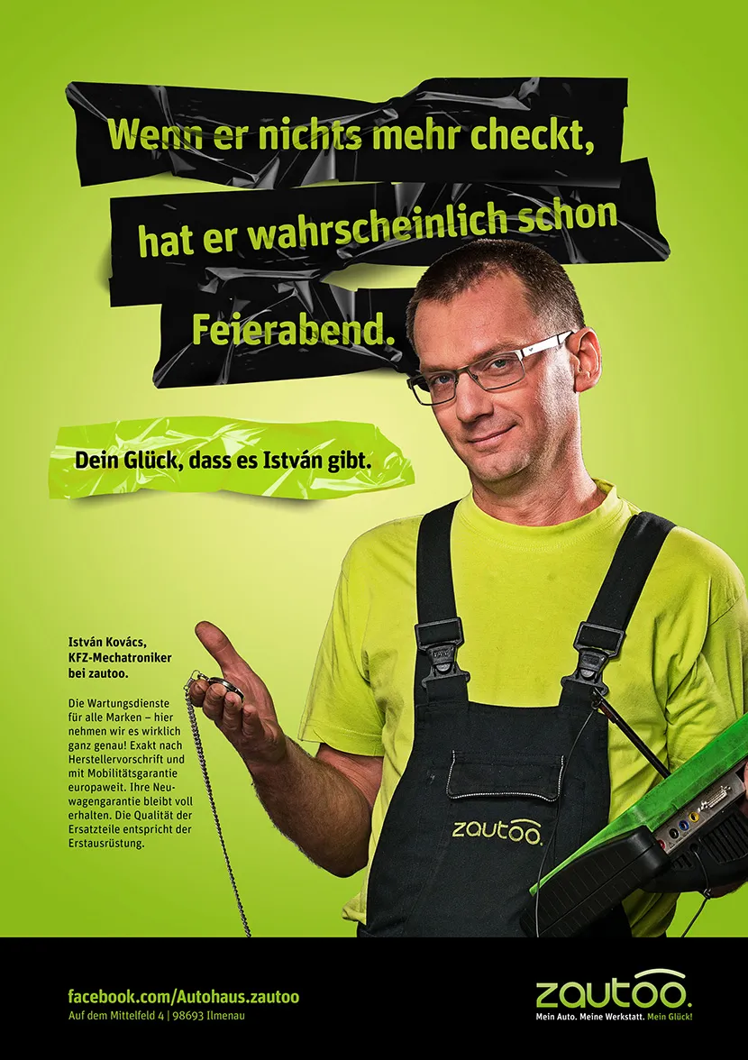 Kampagne zautoo – Plakat Inspektion