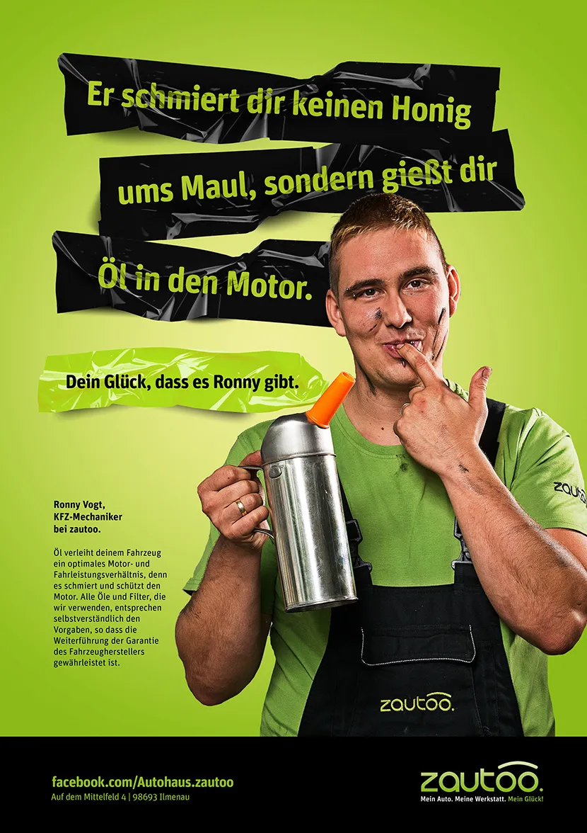 Kampagne zautoo – Plakat Ölwechsel